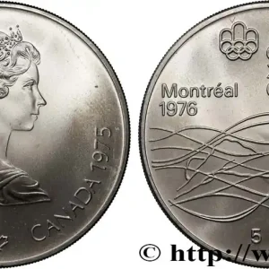 CANADA 5 Dollars JO Montréal 1976 natation 1975 fwo_832172 Monde Usine Directe