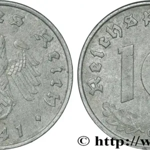 Populaire ALLEMAGNE 10 Reichspfennig aigle surmontant une swastika 1941 Karlsruhe fwo_854500 Monde