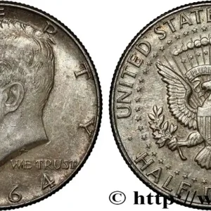 Offre Exclusive ÉTATS-UNIS D'AMÉRIQUE 1/2 Dollar Kennedy 1964 Philadelphie fwo_854555 Monde