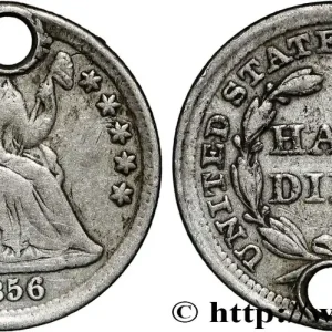 ÉTATS-UNIS D'AMÉRIQUE 1/2 Dime Liberté assise 1856 Philadelphie fwo_858103 Monde Achetez Aujourd’hui