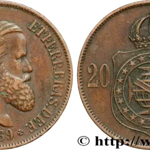 Pas Cher BRÉSIL 20 Réis Pierre II 1869 fwo_858748 Monde