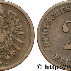 ALLEMAGNE 2 Pfennig aigle impérial héraldique 1875 Francfort fwo_858780 Monde Petit Prix