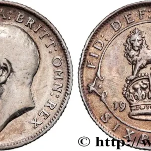 ROYAUME-UNI 6 Pence Georges V / lion surmontant une couronne 1914 fwo_859136 Monde Meilleure Qualité