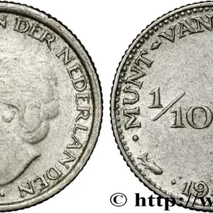 CURACAO 1/10 Gulden reine Wilhelmina 1948 Utrecht fwo_865941 Monde Haute Qualité