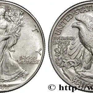 ÉTATS-UNIS D'AMÉRIQUE 1/2 Dollar Walking Liberty 1942 Philadelphie fwo_866763 Monde Bon Marché