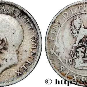 ROYAUME-UNI 6 Pence Georges V / lion surmontant une couronne 1914 fwo_867032 Monde Super Prix