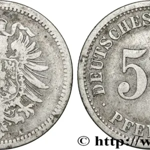 Petit Prix ALLEMAGNE 50 Pfennig Empire aigle impérial 1876 Berlin fwo_869008 Monde