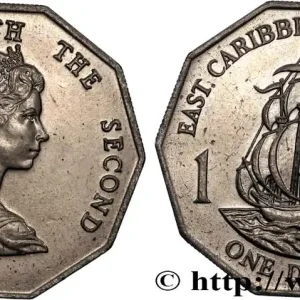 ÉTATS DE LA CARAÏBE ORIENTALE 1 Dollar Elisabeth II / le ‘Golden Hind’ 1989 fwo_873863 Monde Produit De Marque