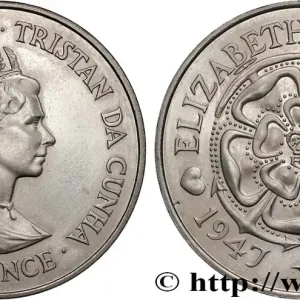 Nouveauté TRISTAN DA CUNHA 50 Pence 50e anniversaire du mariage royal d’Élisabeth et de Philippe 1987 fwo_879813 Monde