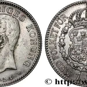 Vente Directe SUÈDE 1 Krona Gustave V 1924 fwo_879814 Monde