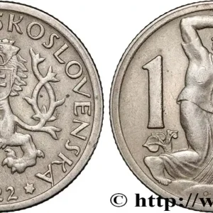 TCHÉCOSLOVAQUIE 1 Koruna lion / moissonneuse 1922 fwo_880015 Monde Nouvel Arrivage