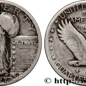 Satisfait Ou Remboursé ÉTATS-UNIS D'AMÉRIQUE 1/4 Dollar Liberty 1927 San Francisco fwo_873512 Monde