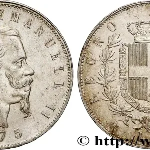 ITALIE - ROYAUME D'ITALIE - VICTOR-EMMANUEL II 5 Lire 1875 Milan fwo_879248 Monde Certifié