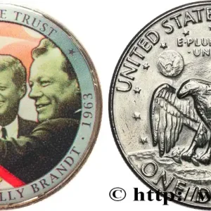 Top Qualité ÉTATS-UNIS D'AMÉRIQUE 1 Dollar Eisenhower - Kennedy/Willy Brandt n.d. fwo_685422 Monde