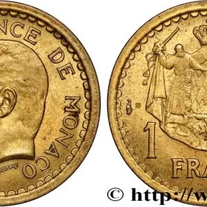 MONACO 1 Franc Louis II (1943) Paris fwo_781151 Monde Petit Prix