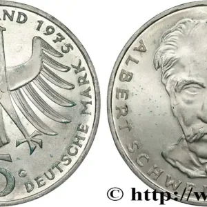 ALLEMAGNE 5 Mark Proof Albert Schweitzer 1975 Karlsruhe fwo_823318 Monde Offre Du Jour