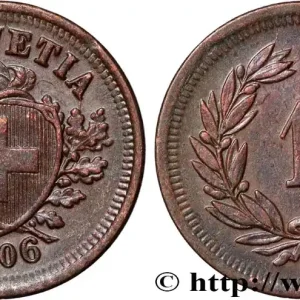 Original SUISSE 1 Centime (Rappen) Croix Suisse 1906 Berne - B fwo_836149 Monde