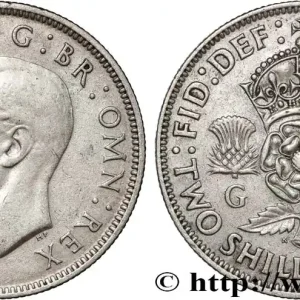Meilleure Qualité ROYAUME-UNI 1 Florin (2 Shillings) Georges VI 1943 fwo_853812 Monde