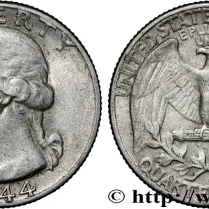 Marque ÉTATS-UNIS D'AMÉRIQUE 1/4 Dollar Georges Washington 1944 Philadelphie fwo_856794 Monde