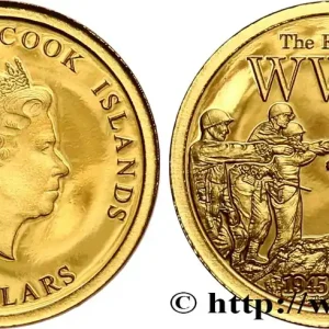 ÎLES COOK 5 Dollar Proof 75e anniversaire de la fin de la Seconde Guerre Mondiale 2020 fwo_860418 Monde Meilleure Vente