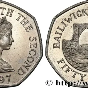 Nouveauté JERSEY 50 Pence Elisabeth II / château de Grosnez 1997 fwo_860445 Monde