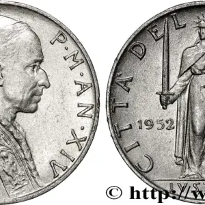 VATICAN ET ÉTATS PONTIFICAUX 5 Lire Pie XII an XIV / la ‘Justice’ 1952 Rome - R fwo_862590 Monde Acheter Direct