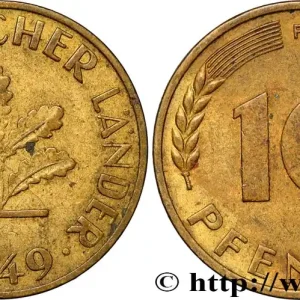 Populaire ALLEMAGNE 10 Pfennig “Bank deutscher Länder” 1949 Stuttgart - F fwo_882239 Monde