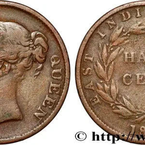 MALAISIE - ÉTABLISSEMENTS DES DÉTROITS 1/2 Cent Victoria 1845 fwo_882448 Monde Prix Promo