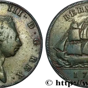 Certifié BERMUDES 1 Penny Georges III 1793 fwo_882654 Monde