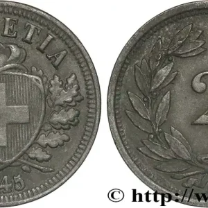 SUISSE 2 Centimes Croix Suisse 1945 Berne - B fwo_882656 Monde Petit Prix