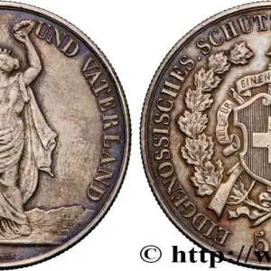 Livraison Gratuite SUISSE - CONFÉDÉRATION HELVÉTIQUE 5 Franken, concours de tir de Zurich 1872 fwo_881296 Monde