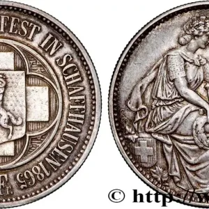 SUISSE 5 Francs Tir de Schaffhouse (Schaffhaussen) 1865 fwo_881317 Monde Paiement Sécurisé