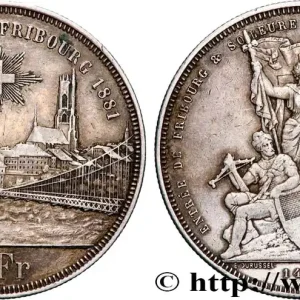 Offre Exclusive SUISSE 5 Francs, monnaie de Tir, Fribourg 1881 fwo_881343 Monde
