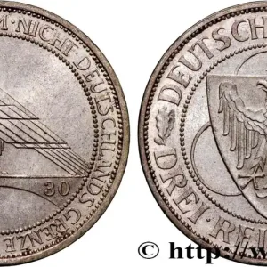 ALLEMAGNE 3 Reichsmark Libération de la Rhénanie 1930 Berlin fwo_881463 Monde Prix Promo