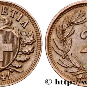 Quantité Limitée SUISSE 2 Centimes (Rappen) croix suisse 1941 Berne - B fwo_816166 Monde