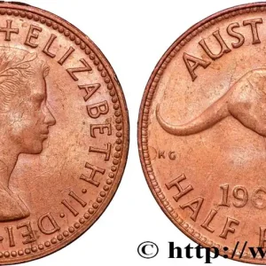 Nouveauté AUSTRALIE 1/2 Penny Élisabeth II 1964 Perth fwo_828325 Monde