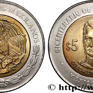 Meilleur Choix MEXIQUE 5 Pesos Bicentenaire de l’Indépendance : aigle / Guadalupe Victoria 2010 Mexico fwo_839682 Monde