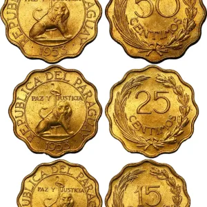 Populaire PARAGUAY Lot de 3 monnaies de 15, 25 et 50 Centimos 1953 fwo_845343 Monde