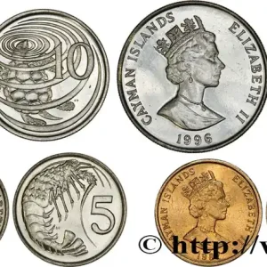 ÎLES CAIMANS Lot de 4 monnaies 1, 5, 10 et 25 Cents 1987-1996 Cardiff, British Royal Mint fwo_845757 Monde En Vogue