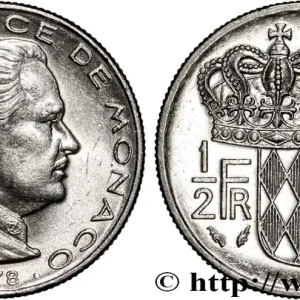 MONACO 1/2 Franc Rainier III 1978 Paris fwo_849003 Monde Top Qualité