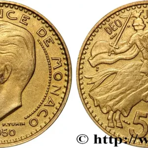 Livraison Gratuite MONACO 50 Francs Rainier III 1950 Paris fwo_849087 Monde
