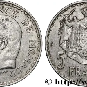 Fait Main MONACO 5 Francs Louis II 1945 Paris fwo_849096 Monde
