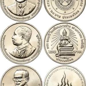 Nouvel Arrivage THAÏLANDE Lot trois monnaies de 20 Baht BE 2556 2013 fwo_849906 Monde