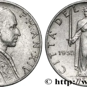 Garantie Incluse VATICAN ET ÉTATS PONTIFICAUX 5 Lire Pie XII an XIV 1952 Rome - R fwo_862609 Monde