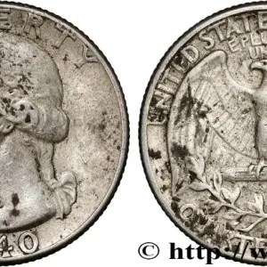 ÉTATS-UNIS D'AMÉRIQUE 1/4 Dollar Georges Washington 1940 Philadelphie fwo_862614 Monde En Vogue