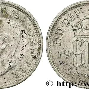 Commander Vite ROYAUME-UNI 6 Pence Georges VI 1944 fwo_867047 Monde