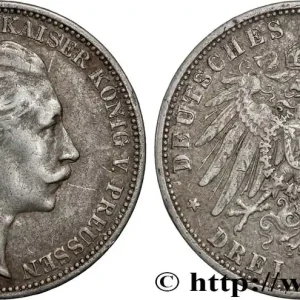 Exclusif ALLEMAGNE - PRUSSE 3 Mark Guillaume II 1911 Berlin fwo_870180 Monde