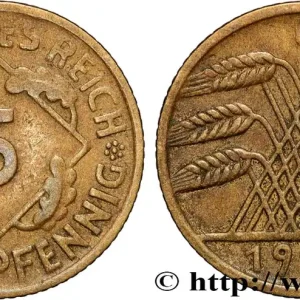 ALLEMAGNE 5 Reichspfennig gerbe de blé 1924 Munich fwo_872335 Monde Retour Gratuit