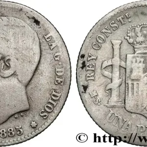 ESPAGNE 1 Peseta Alphonse XII 1885 Madrid fwo_875677 Monde Prix Promo