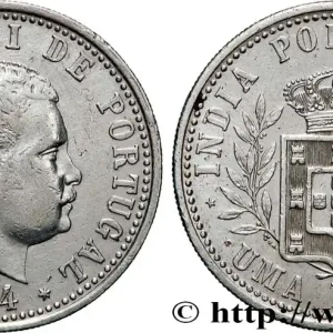 INDE PORTUGAISE 1 Rupia Charles Ier (Carlos) 1904 fwo_877468 Monde Édition Limitée